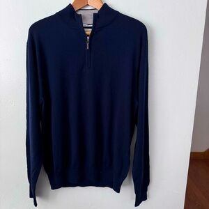 Peter Millar blue merino wool sweater pullover Size Small